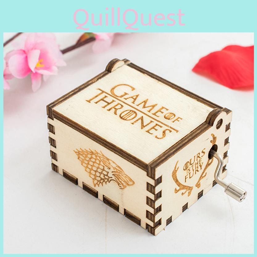 Handcrafted Retro Music Box Carved Wood Music Case Perfect For Xmas And Birthdays