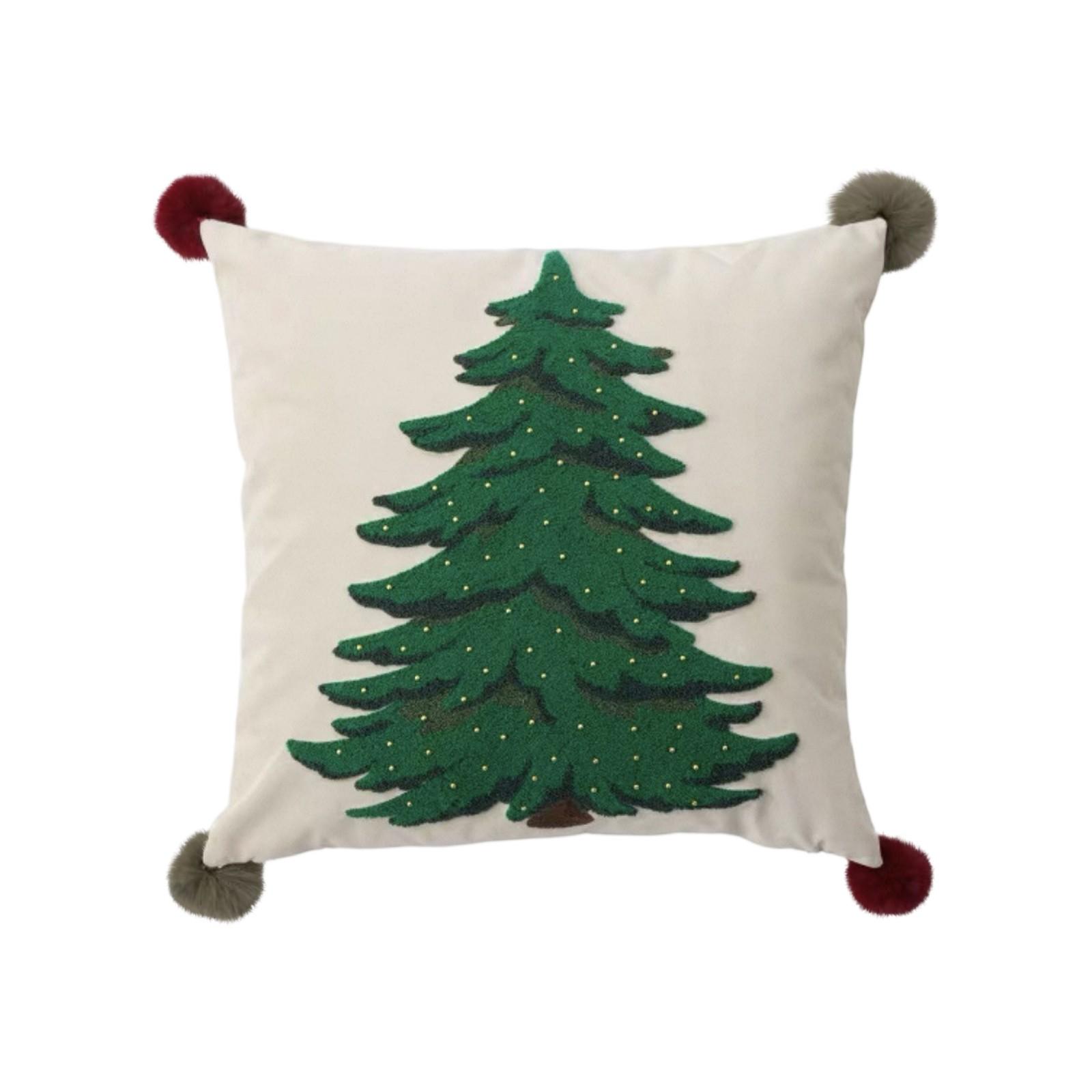 

Рождественские наволочки, вышитые подушки для американского дивана в стиле рождественской елки, прикроватные подушки и поясничные подушки. One Size бежевый