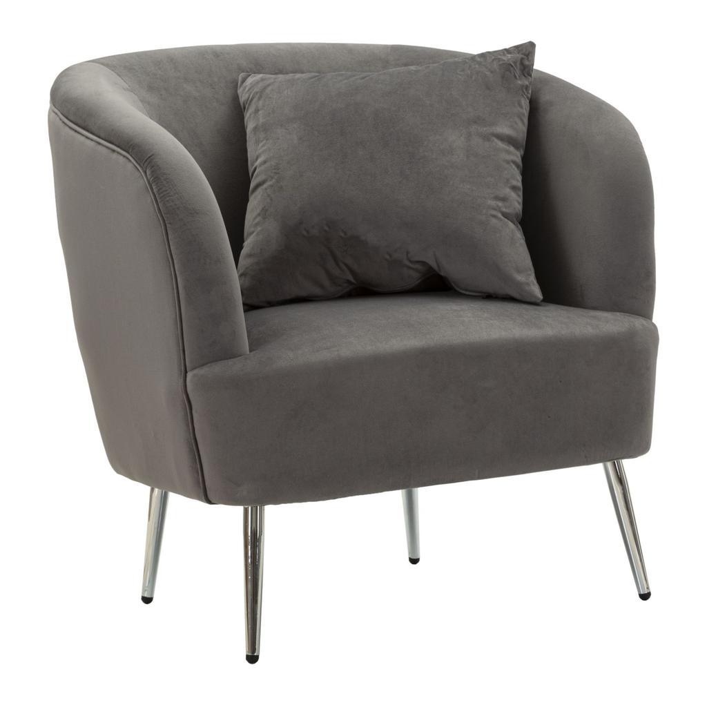 Armchair Silvery With Cushion Cm 73X66X78