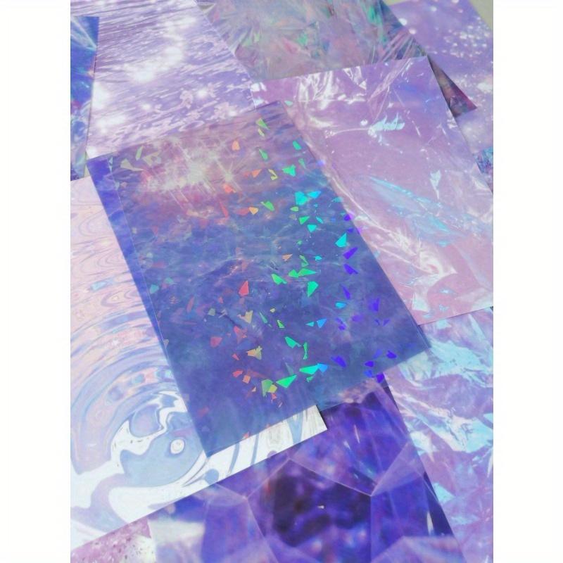 14pcs/Pack Large Size Light and Shadow Glitter Textured Material Sticker 3 Kinds of Materials Adhesive Background Stickers Decorative Diary Junk