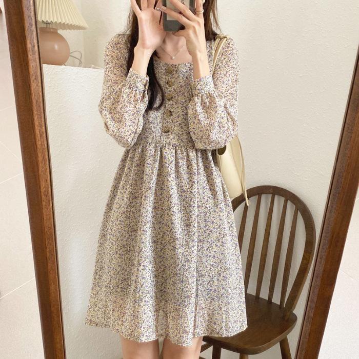 

Summer first love Mori literary and artistic style can be salt and sweet gentle wind Platycodon French niche floral dress children M