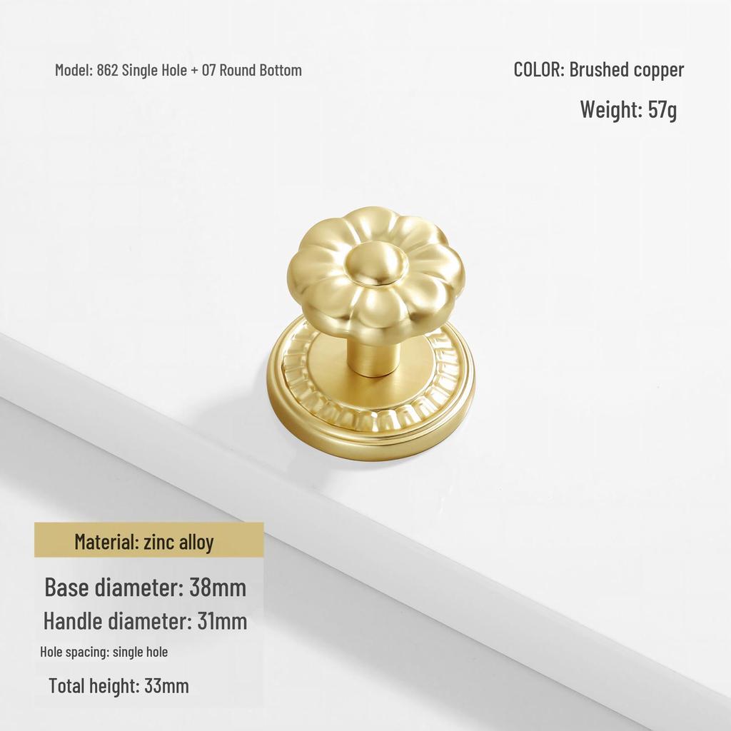 French Modern Gold Zinc Alloy Cabinet Handle