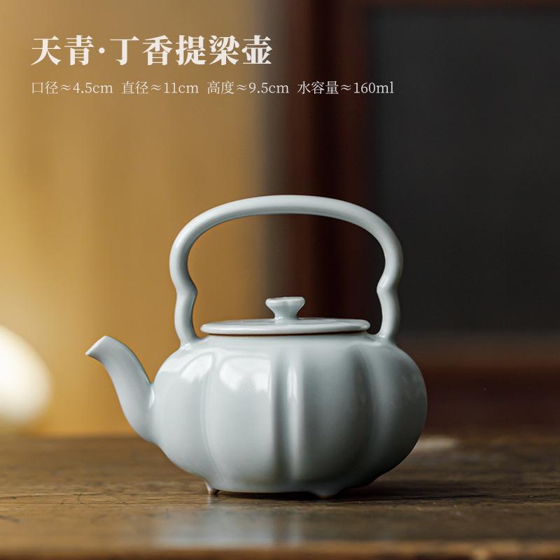 

Ru Kiln Kettle Chinese Ceramic Tea Brewing Kettle Puer Tea Jug Teapot With Filter Oolong Infuser Ceremony Set Yixing Pot Teapots