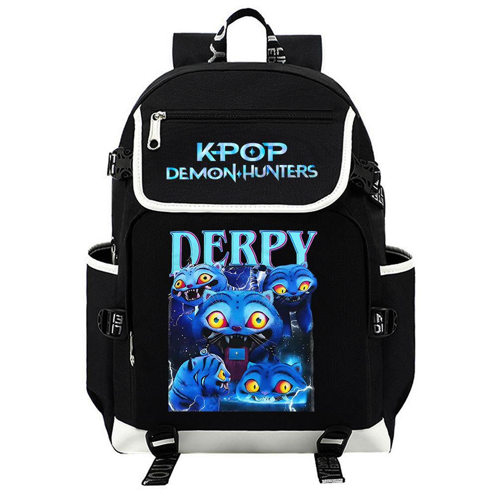 Trend Kpop Anime Cartoon Printed Backpack Lightweight Large Capacity Casual Student School Bag