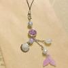 Chic Handmade Fish Tail Bead Pendant Trend Setting Handmade Bead Phone Chain with Fish Tail Details for Bags Purses