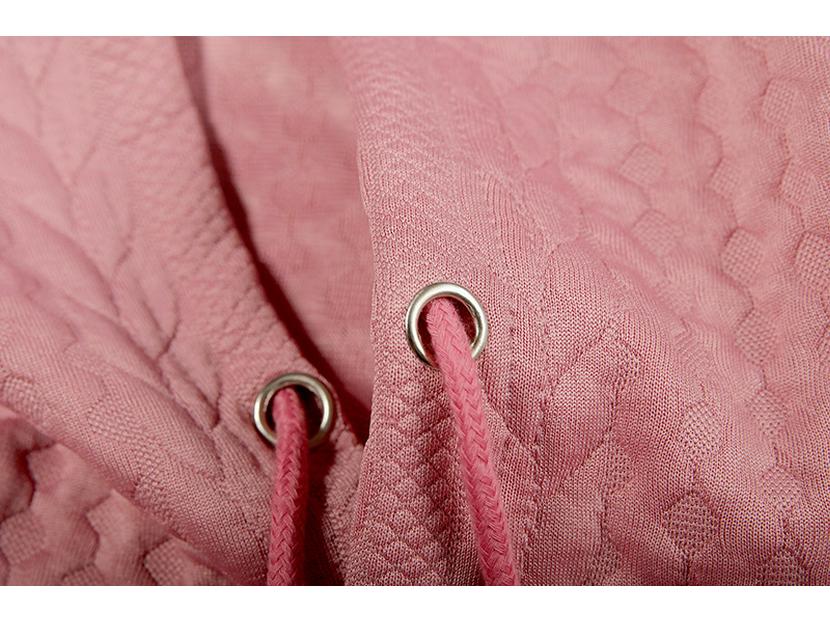 Women's Plus Size Jacquard Lace-up Hooded Sweatshirt