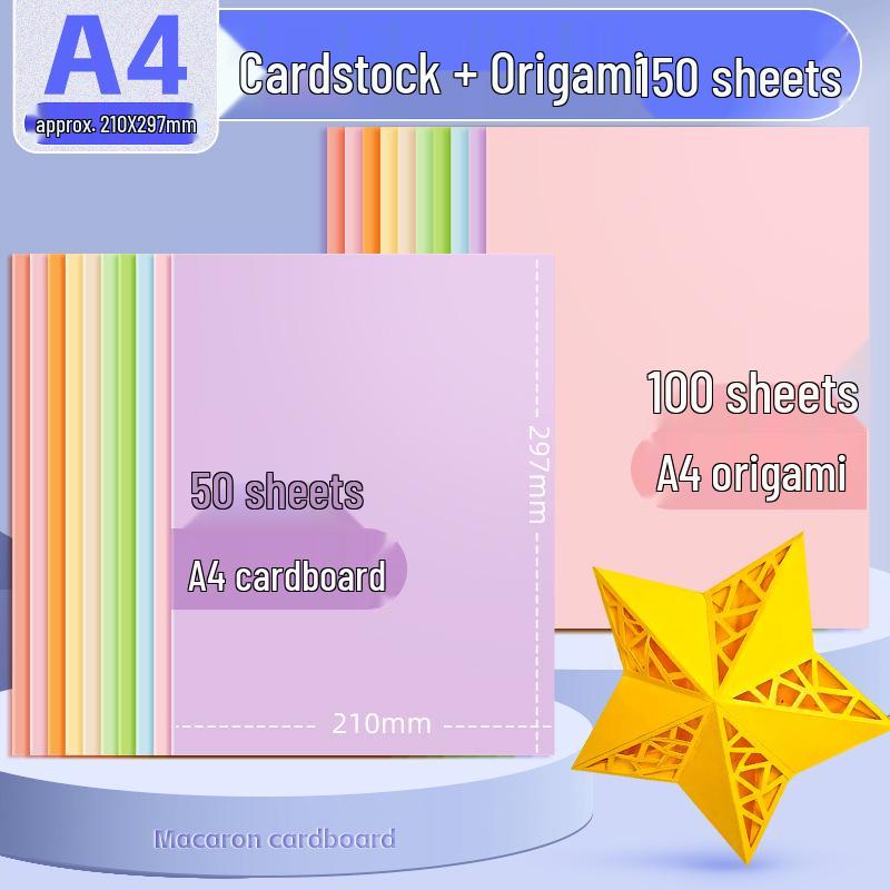 Macaron barevný karton A3/A4 4K/8K Origami papír pro studenty a pop-up knihy