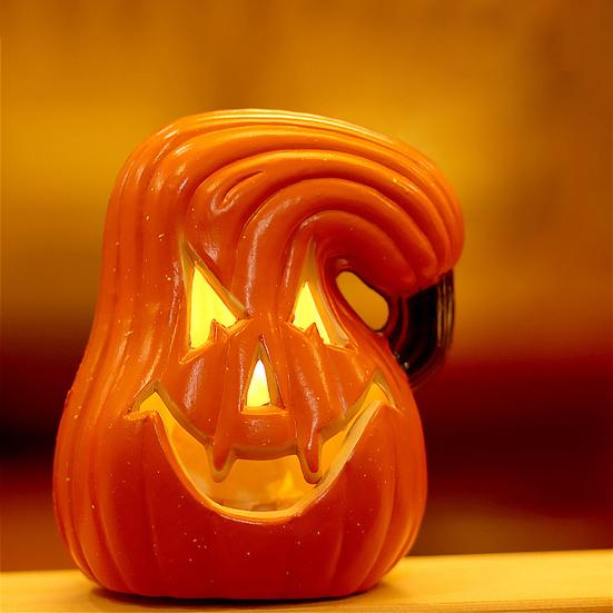 Halloween Pumpkin Lamp Spooky Light Up Pumpkin Figurine Glowing Decorative Pumpkin with LED Light for Haunted House Halloween Home Garden Decor