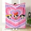 Powerpuff Girls Pink Heart Design Patterned Flannel Blanket Perfect for the Bedroom Living Room, Sofa, or a Little Nap