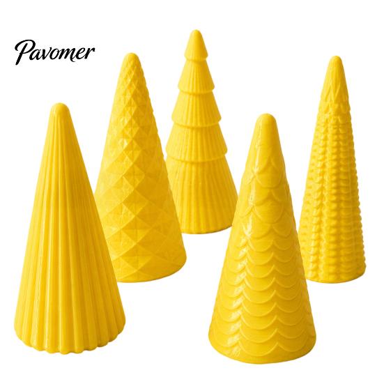 Desktop Holiday Ornaments 5Pcs Illuminated Christmas Tree With/No LED Lights, Nordic Style Luminous Modern Minimalist Home Tabletop Ornaments,