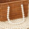 Pearl Handle Woven Flower Basket Versatile Storage Basket Fashion Flower Basket  Fruit Vegetable