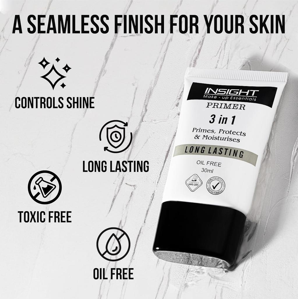 INSIGHT 3-in-1 Primer | Matte Finish | Primes, Protects & Moisturizes | Oil-Free with Pore Blurring | Long-Lasting Formula | For All Skin Types