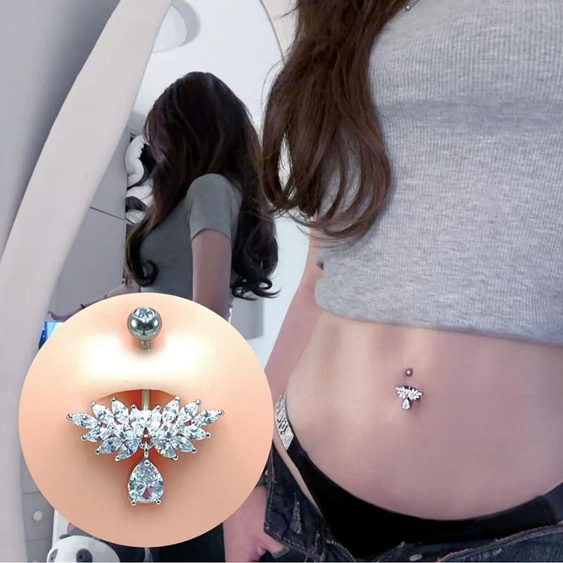 Simple  Angel Wings Butterfly Navel Ring For Women Girls Exquisite Belly Button Rings Sexy Belly Piercing Jewelry Gifts