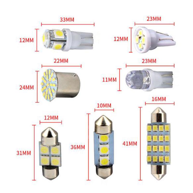 14Pcs Car Led Interior Package For T10 36Mm Map Dome License Plate Lights Kit