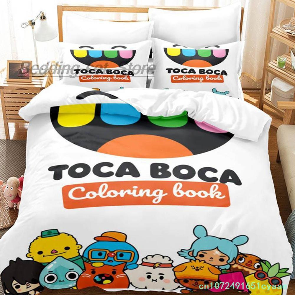 Toca Life Bettwäsche-Set Einzelbett Twin Full Queen King Size Bettwäsche-Set Aldult Kinderzimmer Bettbezug-Sets 3D-Druck Kawaii Anime