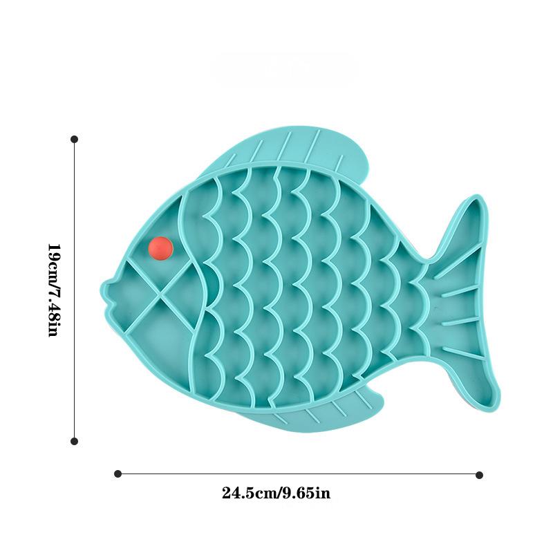 

Силиконовая лижущая подушечка в форме рыбки для питомца, собаки, кошки, для ванной, с арахисовой пастой, для медленного поедания, лижущая кормушка, лижущий коврик для кошки, коврик для лизания для собаки 24.5x19x0.8cm синий