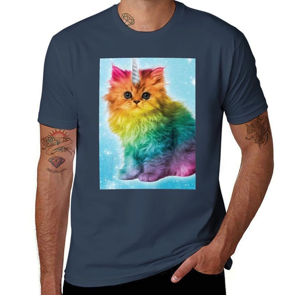 Unicorn Rainbow Cat Kitten Tshirt Essential Solid Color Tshirt