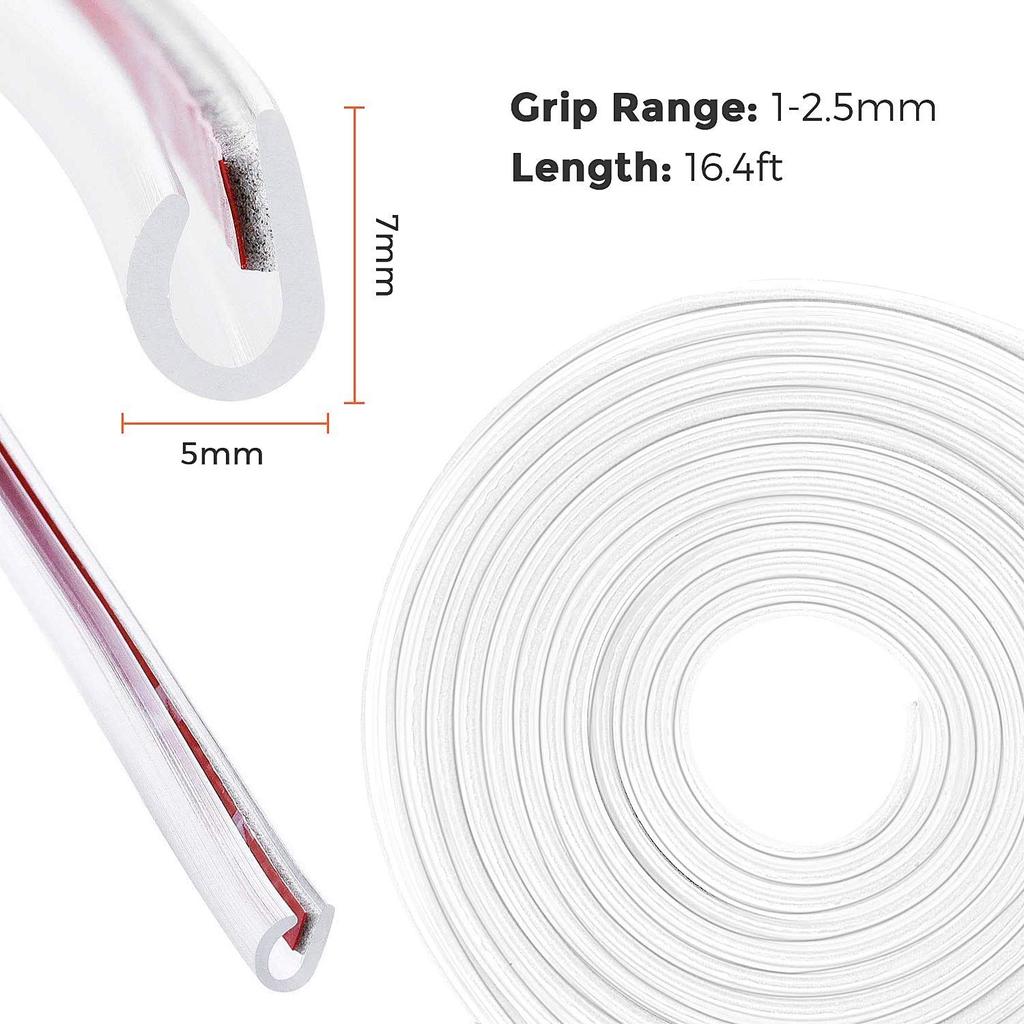 CTRICALVER Car Door Edge Protector, 5M Car Edge Trim Seal Protector U Shaped Car