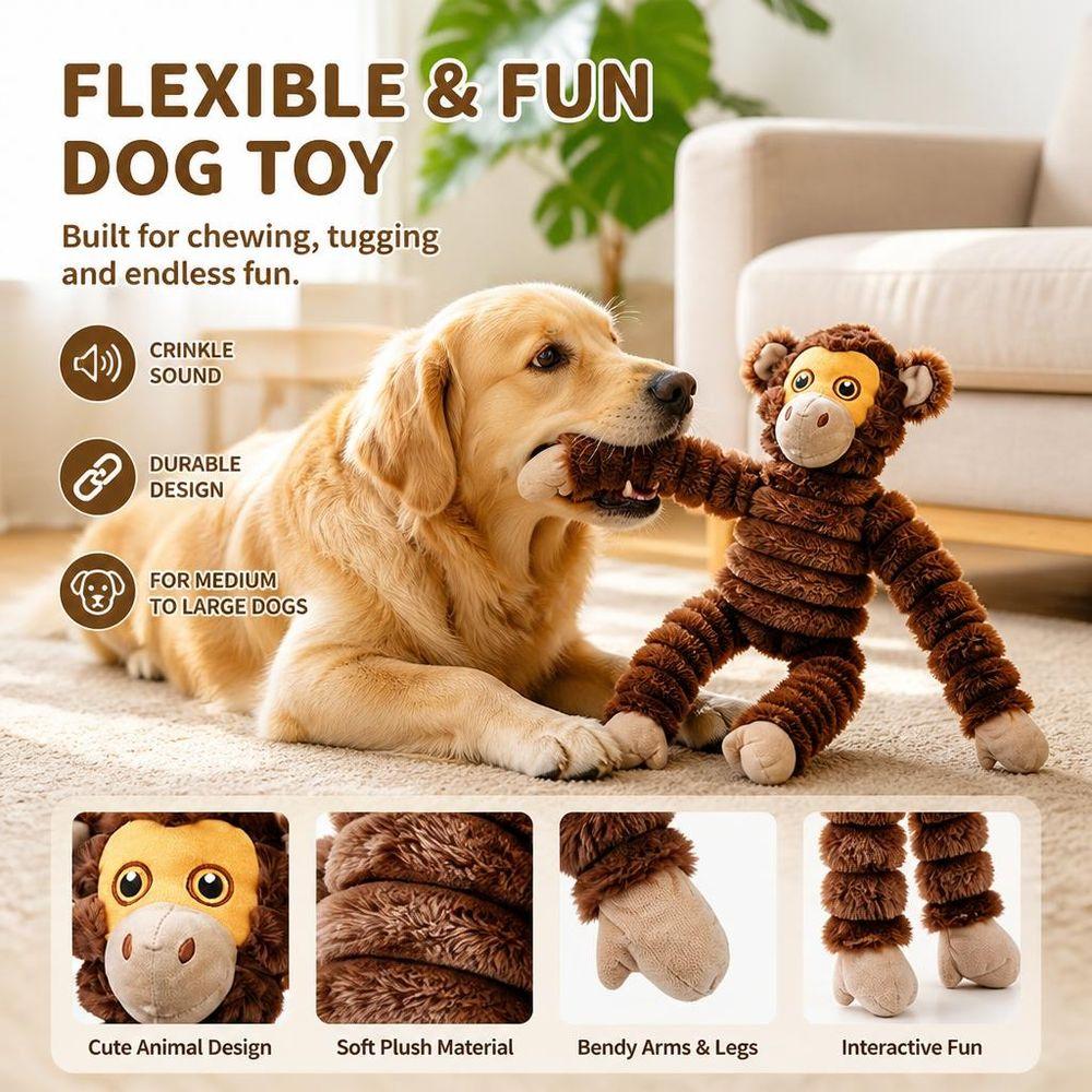 Long Limbs Interactive Dog Toy Crinkle Paper Animal Dog Toy Cute Plush Dog Toy Interactive Play