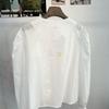 Dabimong Puff Sleeve Frill High Quality Cotton Blouse