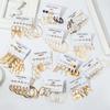 IF ME Korean Geometric Tassel Earring Set Simple Retro Leaf Heart Gold Earrings Jewelry Accessories