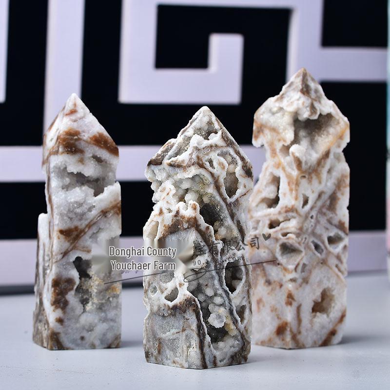 Hexagonal Sphalerite Crystal Column Ornament