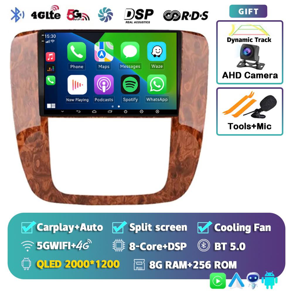 Android 14 Carplay Auto Car Radio For GMC Yukon Chevrolet Tahoe Suburban 2007 - 2012 Multimedia Player GPS Navigation Stereo DSP