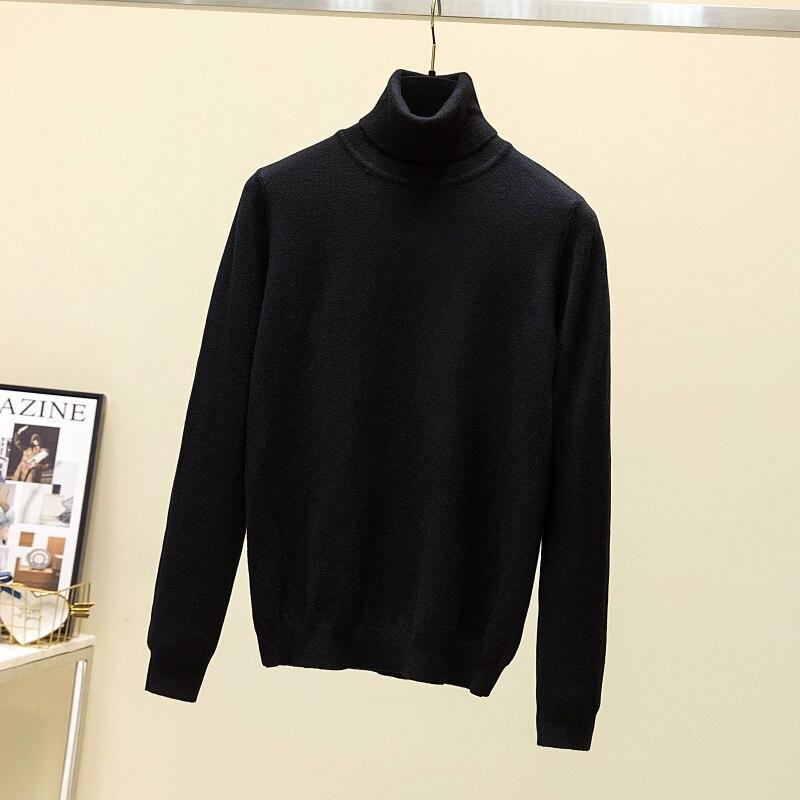 Rollkragen Pullover Wolle Frauen Pullover Herbst Winter 2023 Unten Gestrickte Pullover Jumper Langarm Lässige Strickwaren Tops 28712