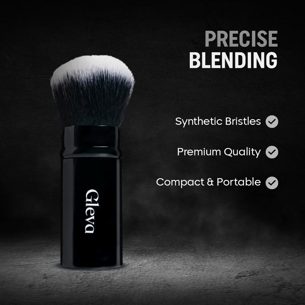 Gleva Retractable Makeup Brush, Professional Blusher and Powder Brush, Cosmetics Make Up Tool Portable Travel Face Blush and Loose Powder Brush Per