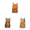 Wooden Cat Sculpture Vintage Desk Ornament For Office Decor And Gift Giving