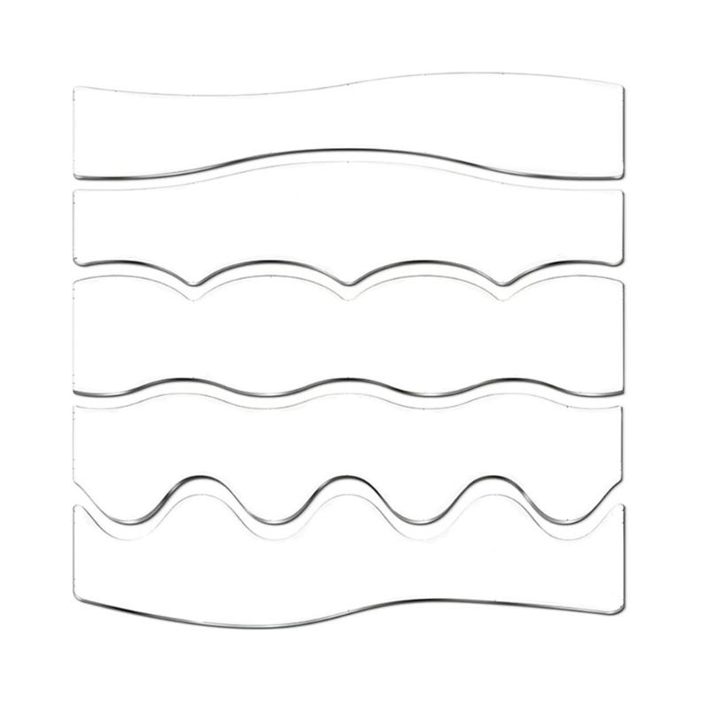 5Pcs Clear Acrylic Quilting Rulers, Quilting Templates Double Side Wavy Quilting Rulers  Stencils For Patchwork Project 1