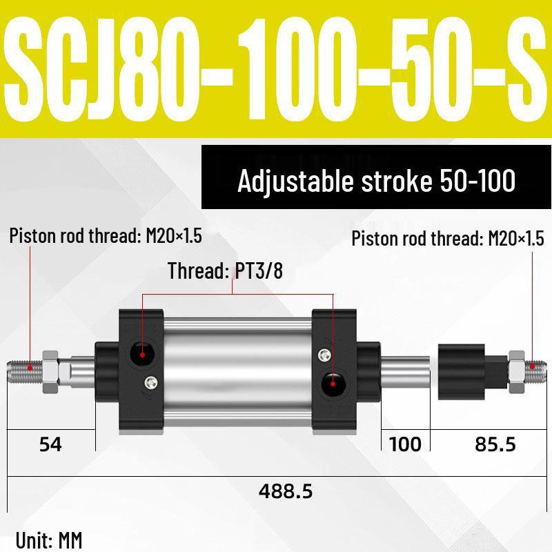 SCJ Adjustable Stroke High Thrust Pneumatic Cylinder SCJ32-160