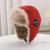New Winter Plush Korean Knitted Hat for Women with Versatile Warm Ear Protection Thickened Fashionable Airplane Hat Men's Pull-out Hat