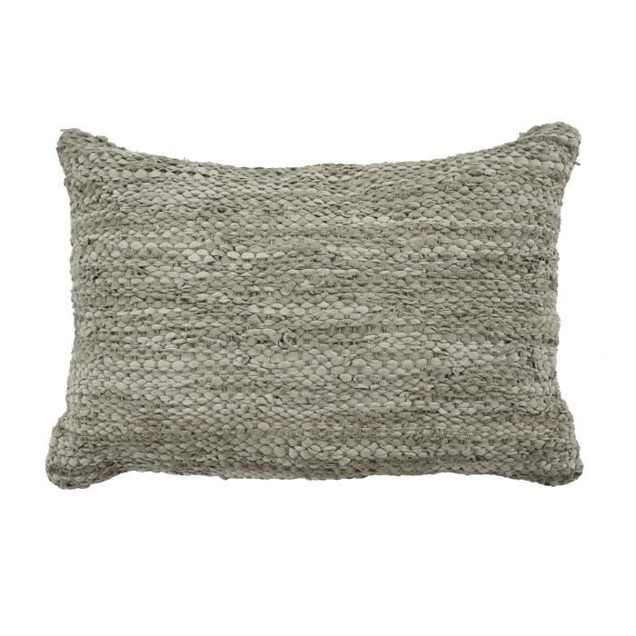 Skin - Coussin en cuir tressé - 40 x 60 cm - Beige taupe