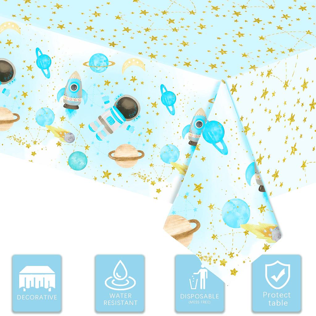 Space Astronaut Tablecloth Astronaut Table Covers Kids Birthday Party Decor Baby Shower Rocket Outer Space Planet Party Supplies