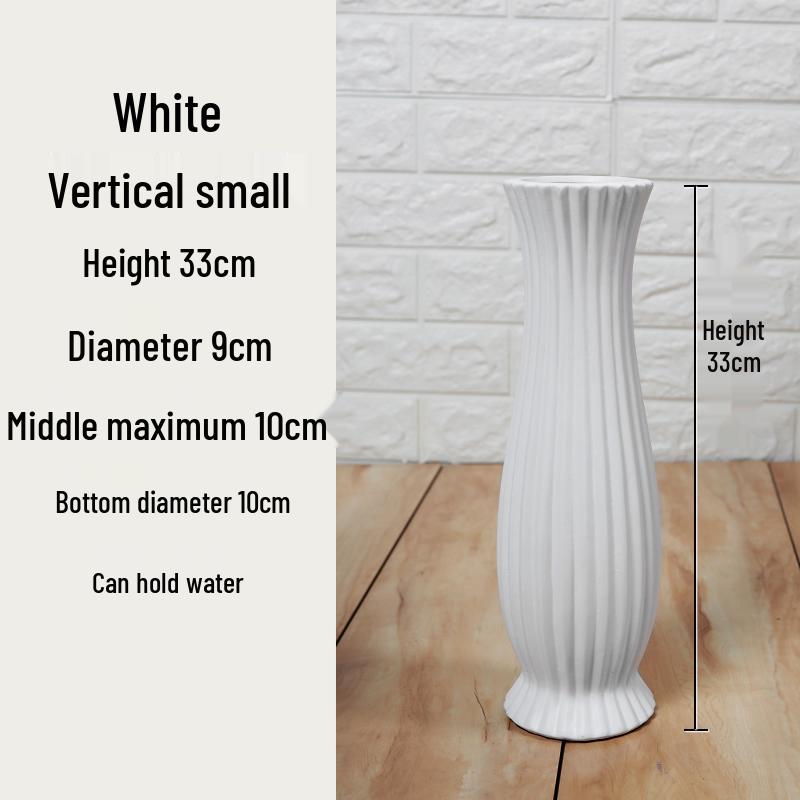 Large Modern Nordic Ceramic Floor Vase: Black & White Minimalist Design for Dried Flowers and French Arrangements In Living Room