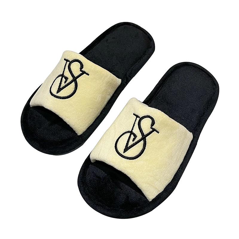 Jujia Autumn/Winter Warm Cotton Open-Toe Slippers for Men and Women