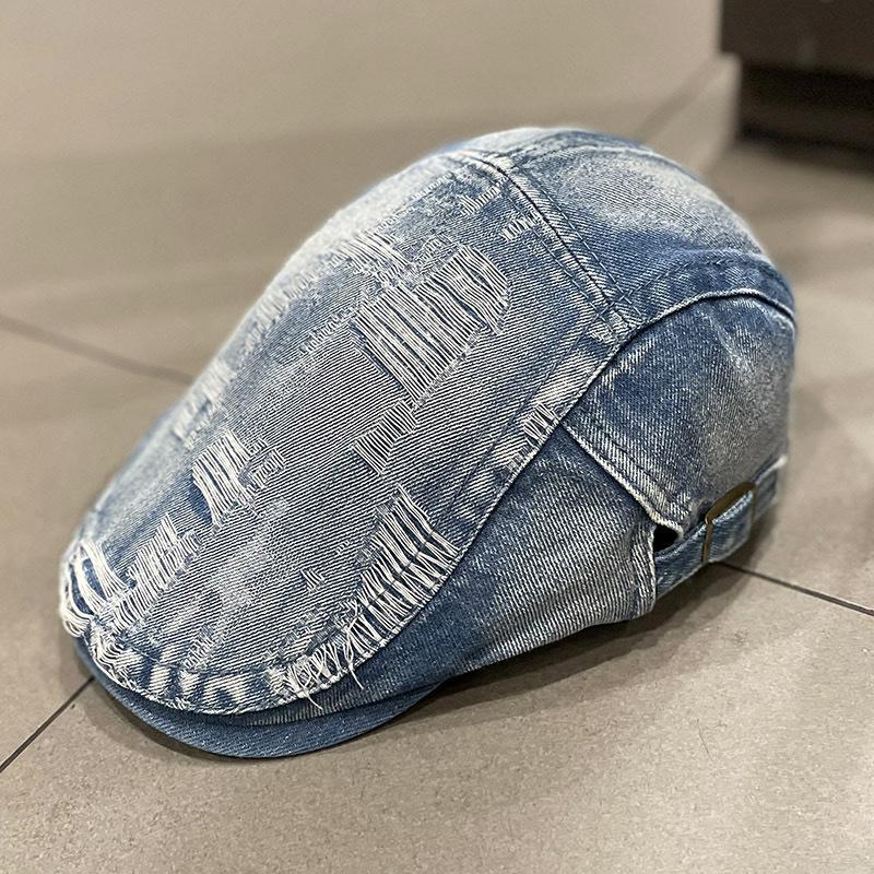 Dopamine Retro Plaid Forward Hat Women's Spring and Autumn Models, Big Head Circumference, Wearing a Beret To Show Their Face, Small Newsboy Hat Tide