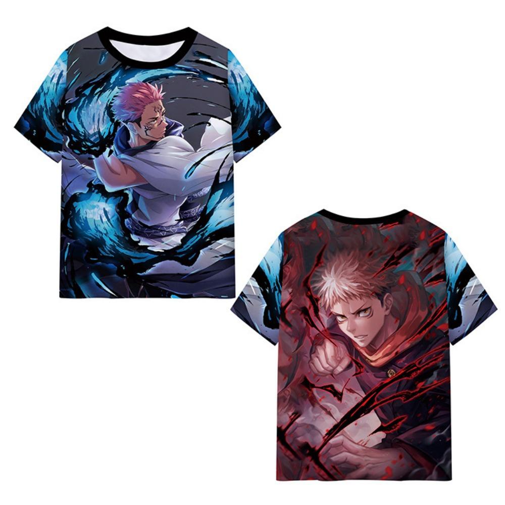 2025 Japanese Anime Jujutsu Kaisen T-Shirts 3D Printed Summer Quick Dry Round Neck Short Sleeves for Men Polyester Do Not Fade