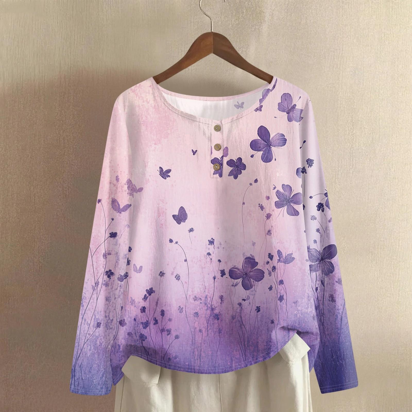 

Женская модная и повседневная рубашка с длинным рукавом, круглым вырезом, однотонная, из хлопка и льна, блузка-топ L