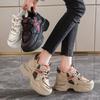 Fashion Cross Lace Up Platform Sneakers for Women Fashion Mix Color Chunky Vulcanized Shoes Woman 2025 Thick Bottom Sports Shoes Female