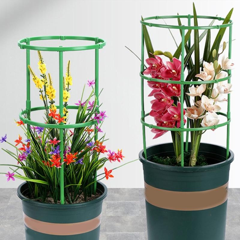 Plant Cage Stake Tower Plant Support for Raised Garden Bed Round Cages for Pots and Gardens Green Extra Bold