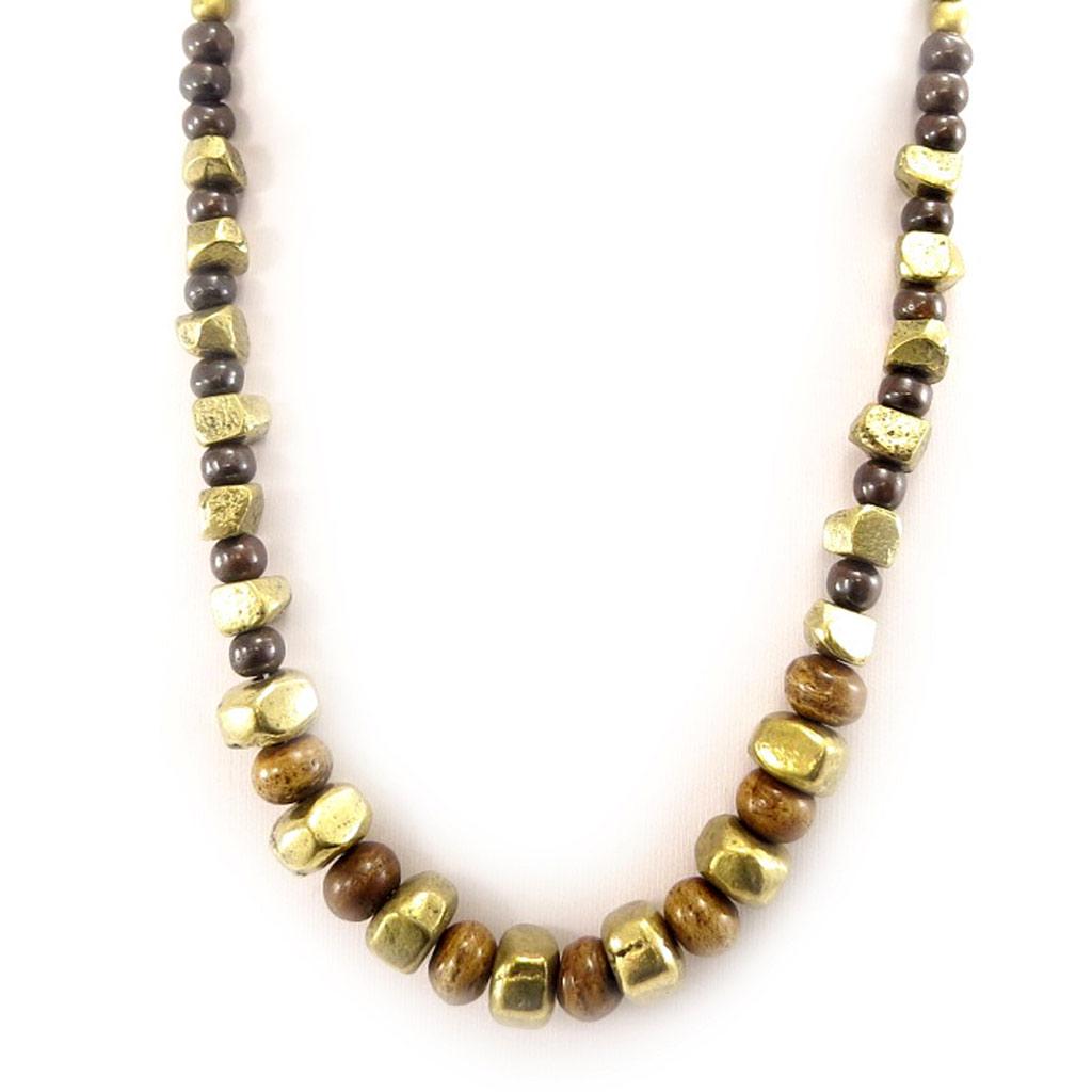 Les Trésors De Lily [C5022] - Golden Brown 'Kilimanjaro' Designer Necklace