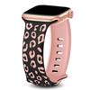 Engraved Leopard for Apple Watch Straps 40mm 44mm 42mm 45mm 41mm 49mm 38mm Silicone Bracelet Series 9 8 7 SE 6 5 4 Ultra2 3 Band