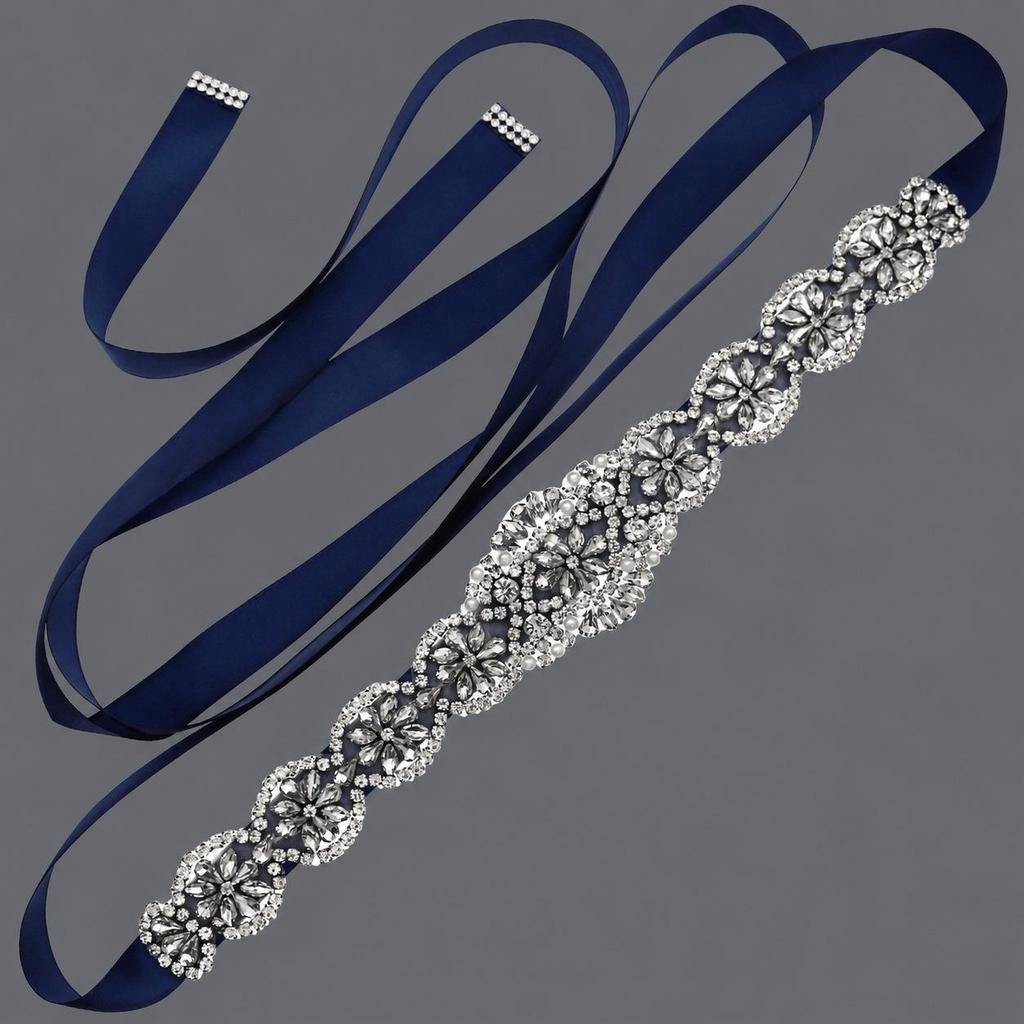 Elegant Silver Rhinestone Wedding Belt – Versatile High-End Dress Accessory for Fashion Shows and Performances