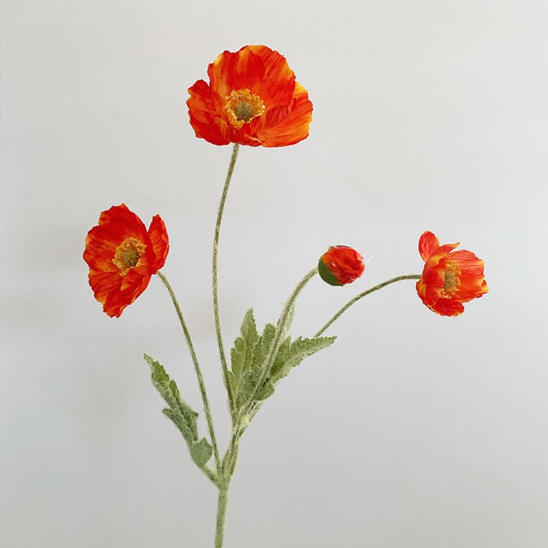 Artificial Flowers Fake Poppy Silk Flowers Long Stem Housewarming Garden Decor Wedding Poppy Flower Wedding Bridal DIY Bouquet