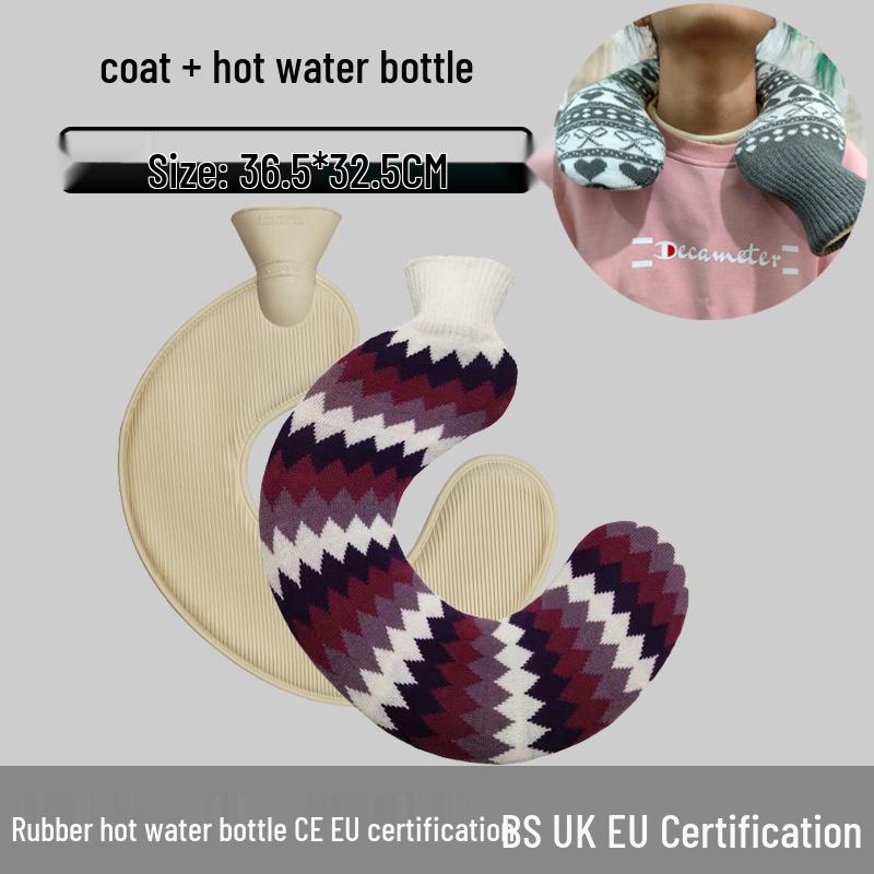 Explosion-Proof Hot Water Bottle: Rubber Design for Stomach and Feet, Long-Lasting Warmth