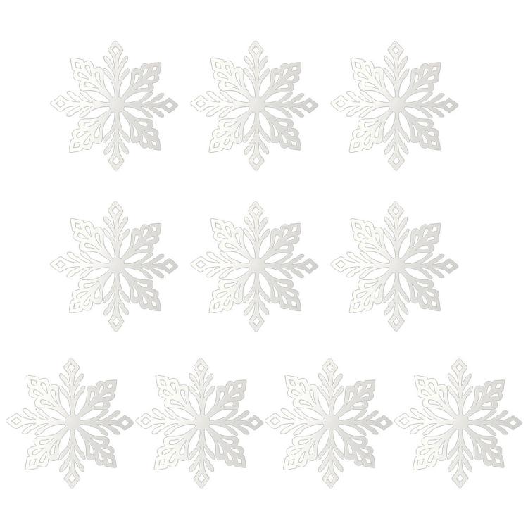 

Christmas Snowflake Pendant 10pcs/set White Plastic Xmas Tree Window Wall Decor