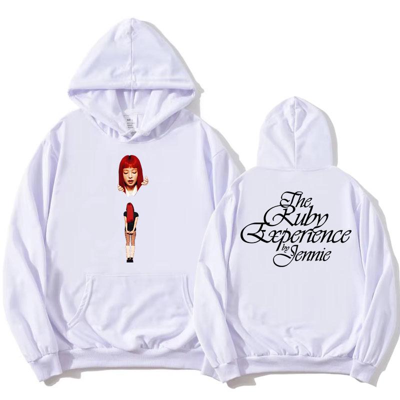 The 1st Studio Album Ruby Hoodie The Ruby Experience Jennie Sweatshirt Long Sleeve Korean Singer Printing Pullovers Women Hoody