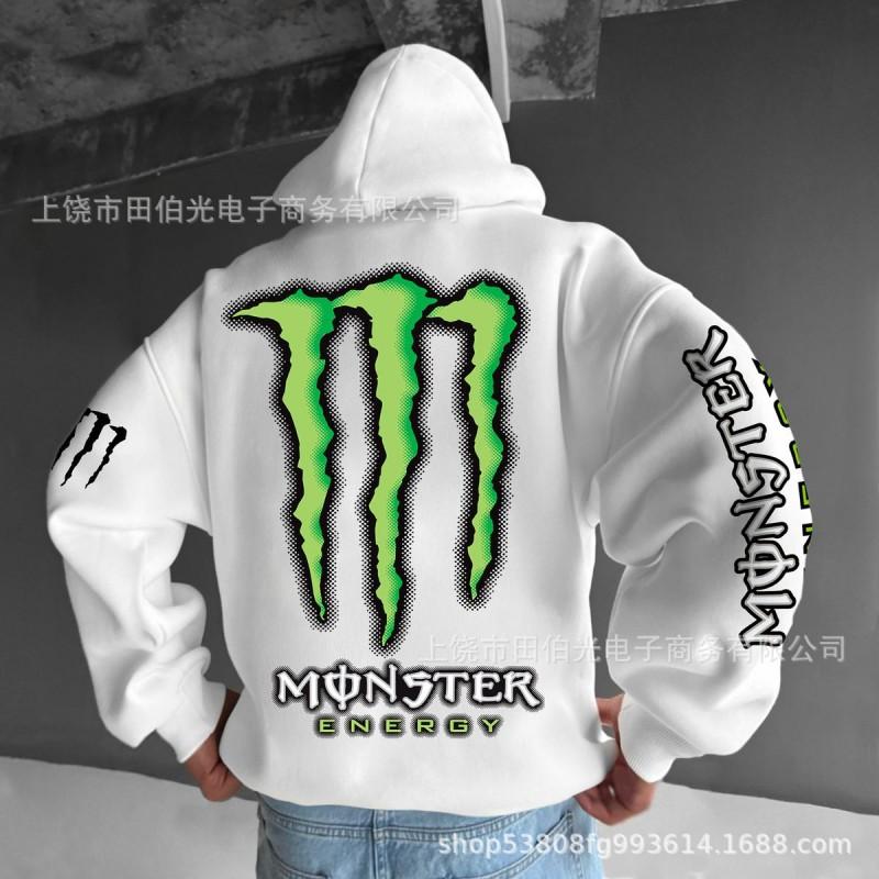 Mens Hooded Sweatshirt With Demon Print Loose Fit Warm Winter Casual Streetwear